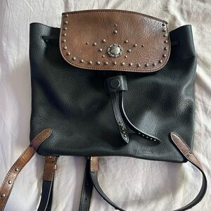 Ralph Lauren Studded Leather Backpack Purse
